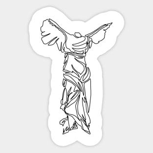 Minimal line illustration of the Winged Victory of Samothrace Sticker